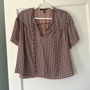 Scotch & Soda flowy shirt. Brown-red with white